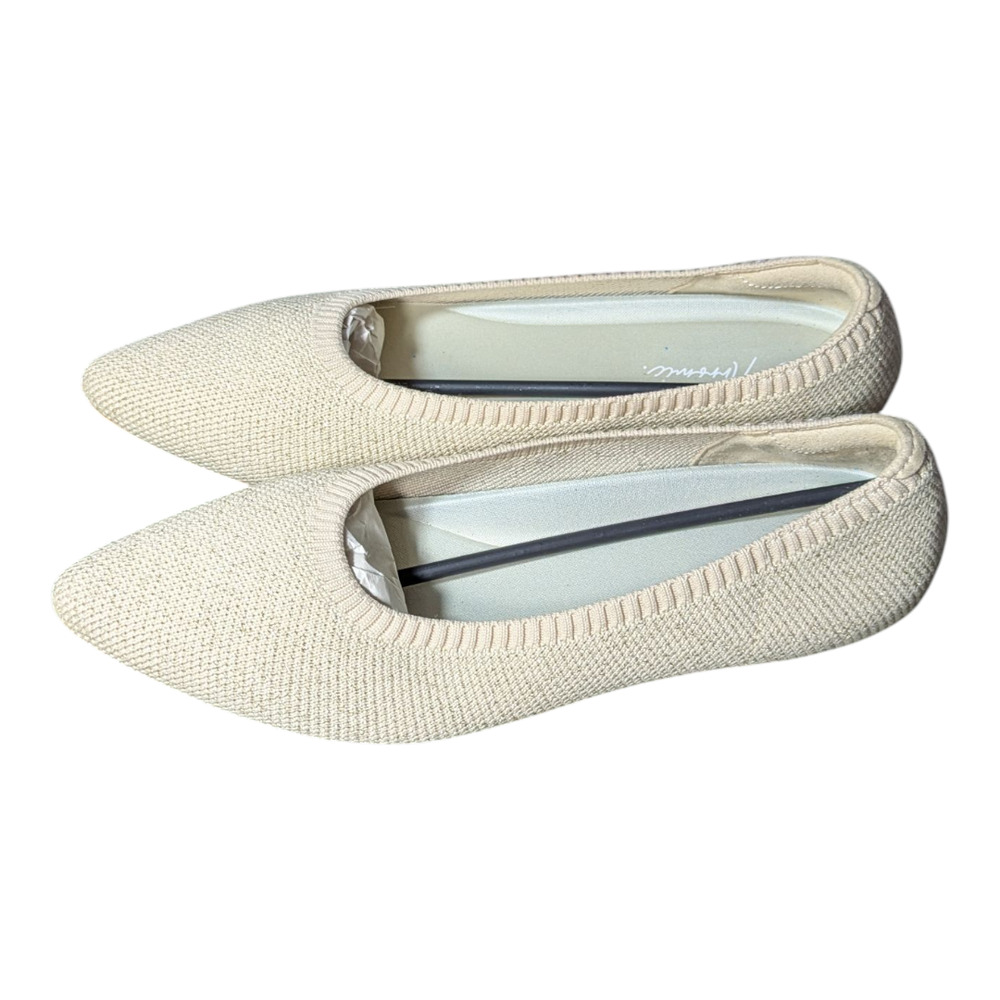 Arromic Pointed Toe Flats - Knit Dress Shoes - Slip on - New - Size 8-Beige Tan
